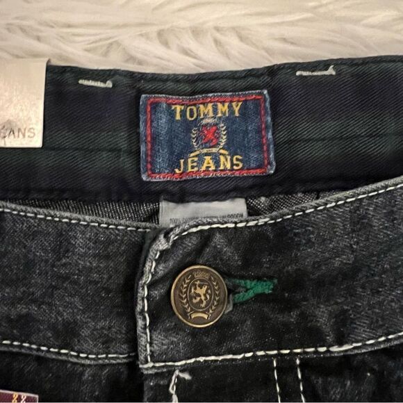 Vintage NWt Tommy jeans new old stock sz 36x34 dk wash Tartan Denim button fly - Picture 4 of 8